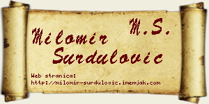 Milomir Surdulović vizit kartica